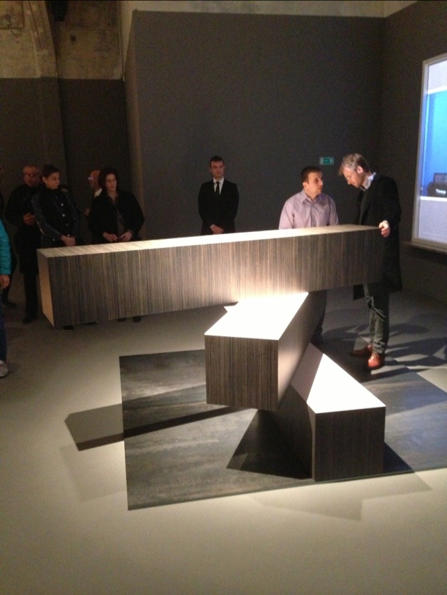 Close up with all the knobs and slidey bits of Rem Koolhaas/OMA's furniture for Knoll Charlie