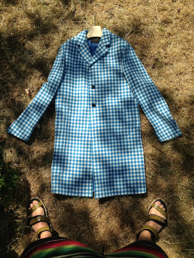 prada gingham coat